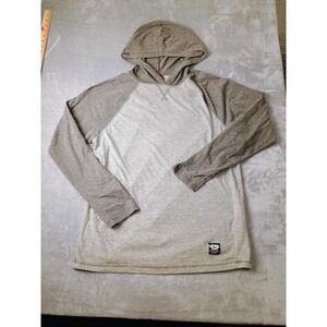 Pony Hoodie Mens Medium Gray Lightweight Raglan Long Sleeve Pullover Jersey Top